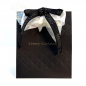 Preview: Gift ribbon, MC Deluxe, black with gold Merry Christmas,15mm, style